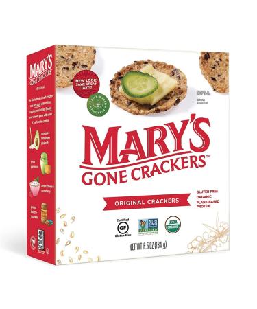 Mary's Gone Crackers Original Crackers, Organic Brown Rice, Flax & Sesame Seeds, Gluten Free, 6.5 Ounce (Pack of 1)