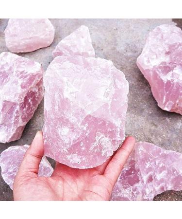 200gNatural Raw Pink Rose Quartz Crystal Rough Stone Specimen Crystal Love Natural Stones and Minerals Fish Tank Stone Crystal Decorations FZUGEDRLI
