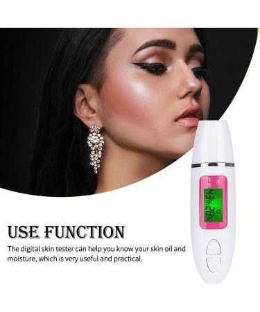 Dajidafu LCD Digital Skin Oil Moisture Tester Battery Operated Facial Care Detector Portable Home Beauty Device for Women White - Buy Online on SooperMarket.com
