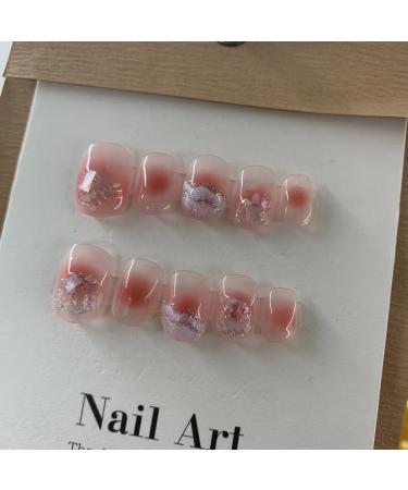 Hand wear nail wearable nail short powder blusher diamond glitter nail patch advanced whitening false nail (Color : 1 Size : S) - Buy Online on SooperMarket.com