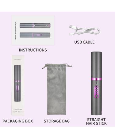 OBEST Cordless Hair Straighteners Curler 2 in 1 Mini Portable Travel Wireless Flat Iron Fast Heat Up Anti-Scald 3-Level Straightener for Swift Smooth and Glossy Hair Type-C Rechargeable (Grey) Gray - Buy Online on SooperMarket.com
