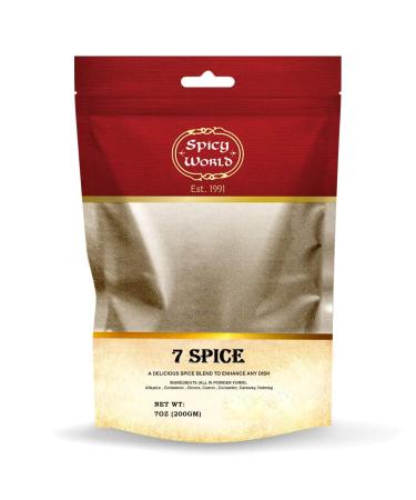 Spicy World Seven Spice Blend 7oz Bag - All Natural, No Additives or Preservatives (7 Premium Quality Mediterranean Spices Blend) 7 Ounce (Pack of 1)