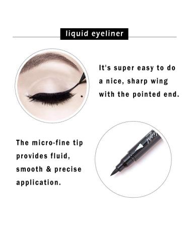 Wonder X Black Liquid Eyeliner & Stamp Set - 2-in-1 Dual Ended Pen for Winged Eyeliner and Stamps - 4 PCs - Buy Online on SooperMarket.com