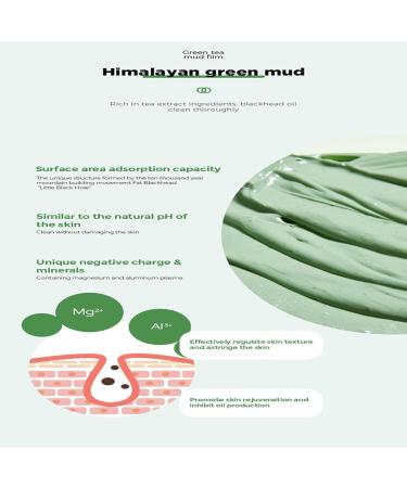 Organic Green Tea Enzyme Face Mud Mask - Deep Cleansing Blackhead Remover & Hydrating Peel-Off Mask for All Skin Types - Buy Online on SooperMarket.com