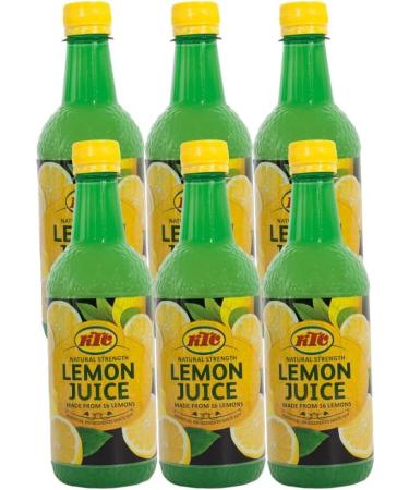 KTC Lemon Juice | 500ML | Zesty and Refreshing | Tangy and Refreshing Flavour | Burst of Citrus Flavor | Indian Origin (Pack of 6)