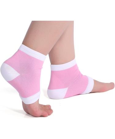 Buy Heel Socks - Washable Gel Spa Moisturizing Foot Care - Open Toe Protection for Dry Cracked Heels (2 Pack Pink) - International Shipping Available - Buy Online on SooperMarket.com