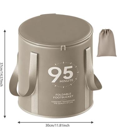 Collapsible Foot Bath with Zippered Lid Portable Foot Soaking Bucket Heat Retaining Non-slip Foot Bath Tub Foldable Pedicure Bag for Home Outdoor Grey - Buy Online on SooperMarket.com