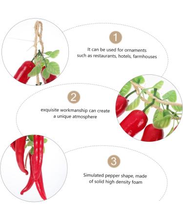 Abaodam 2 Strings Simulation Red Long Pepper Vines Decor Long Pepper Adornment Chili Cook Off Decorations Red 55X8.5X5CM - Buy Online on SooperMarket.com