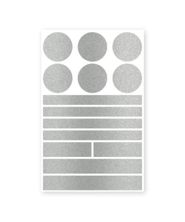 Reflecto Stick-on Reflector stickers in a noble metallic matt look-14-part set-self-adhesive-for textiles strollers satchels helmets clothes jogging jacket backpack (silver)