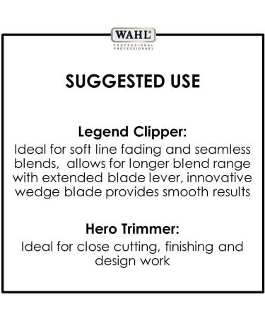 Wahl Professional 5-Star Barber Combo #56272 - 5-Star Legend Clipper and Hero T-Blade Trimmer Powerful V9000 Motor Clipper and Rotary Motor Barber Trimmer - Buy Online on SooperMarket.com