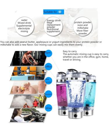 Electric Protein Shaker Protein Shake Automatic Movement Vortex Mixing Cup Leak Proof Battery Powered for Office Gym Travel (Size : 450ML) - Buy Online on SooperMarket.com