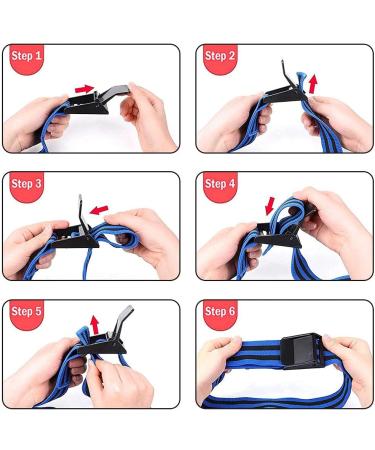 Isesuch Blood Flow Restriction Bands 2PCS - Arm & Leg Occlusion Straps for Muscle Training - Blue/Black 60cm - Buy Online on SooperMarket.com