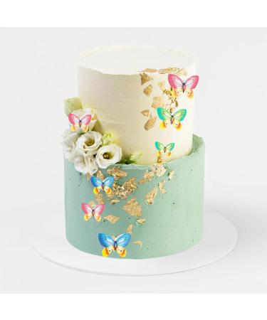 Alegre Edible Butterflies - 40 Colorful Cake & Cupcake Toppers for Weddings & Birthdays | International Shipping - Buy Online on SooperMarket.com