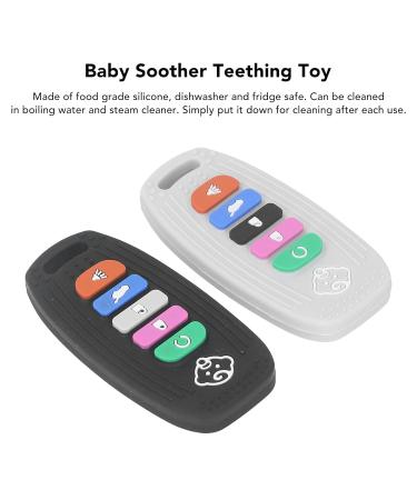 Soothing Silicone Teething Toys - 2Pcs Hanging Remote Control Shape Chew Toys 10x5cm - Buy Online on SooperMarket.com