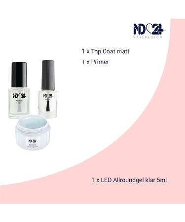 Buy ND24 NAILDESIGN Gelnail Starter Set - Complete 9-Part Kit for Beginners with Top Coat Primer Pen LED Gel & Lamp - Made in Germany - International Shipping Available - Buy Online on SooperMarket.com