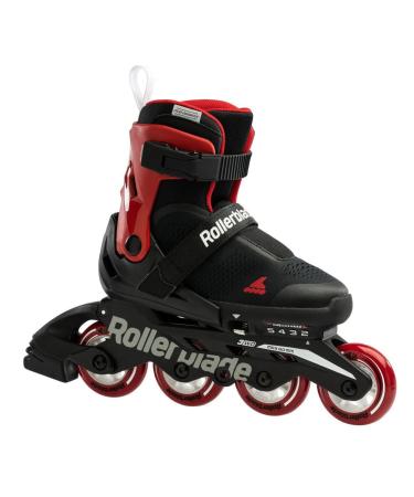 Rollerblade Microblade Free 3WD Kid's Size Adjustable Inline Skate, Black and Red, High Performance Inline Skates 5-8
