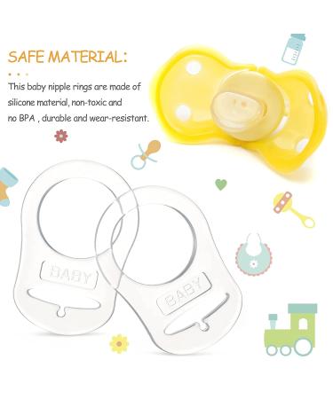 10PC Silicone Rings for Pacifier Chains - Soft Transparent Baby Pacifier Holders & Clips - Buy Online on SooperMarket.com