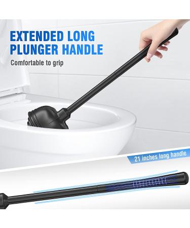 Uptronic All-Angle Toilet Plunger with Holder - Heavy Duty Black Plunger for Bathroom - Buy Online on SooperMarket.com