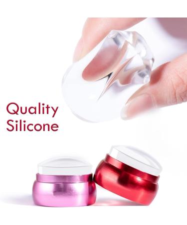 Clear Silicone Jelly Stamper Nail Dotting Pen Transparent Nail Stamper Scraper for French Tip Nails Art Design Manicure Tools (Set C) - Buy Online on SooperMarket.com
