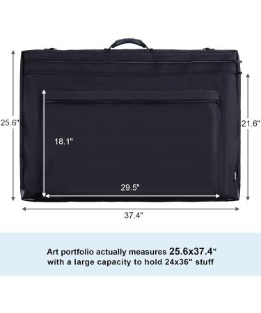 JJRING 24x36 Art Portfolio Tote Bag - Large Carrying Case with Shoulder Strap and Handle - Buy Online on SooperMarket.com
