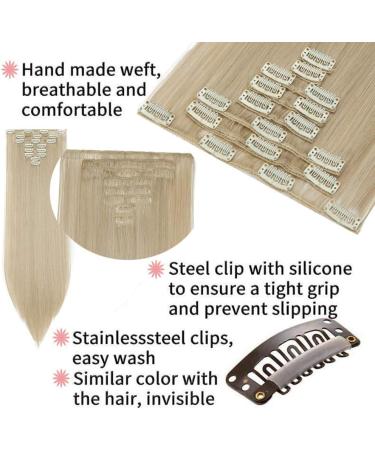 Ombre Colorful Synthetic Clip in Hair Extensions - 23 Light Auburn - 8Pcs Full Head, 18Clips - Buy Online on SooperMarket.com