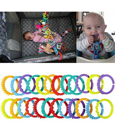 24pcs Teething Ring For Babies Rainbow Rings Gift Decoration Toy