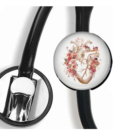 Watercolor heart Stethoscope Tag Steth ID Tag Nurse Badge StethoscopeTag