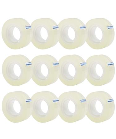 OWLKELA 12 Rolls Transparent Tape Refills  Clear Tape  All-Purpose Transparent Glossy Tape for Office  Home  School 12 Pcs