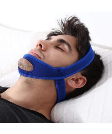 Adjustable Breathable Anti Snoring Chin Strap - Blue - for Men and Women - Buy Online on SooperMarket.com