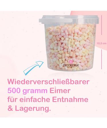 Decoressa Mini Marshmallows 4 Color Mix 500g - Perfect Topping for Ice Cream Pudding & Parties | International Shipping Available - Buy Online on SooperMarket.com