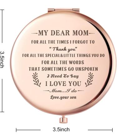 Wailozco Rose Gold Compact Mirror: Unique & Meaningful Mom Gift from Son - Buy Online on SooperMarket.com