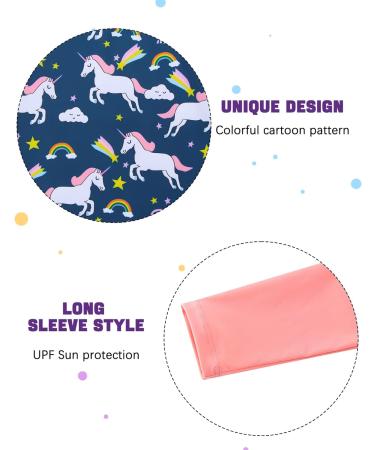 Girls Long Sleeve Swimsuit Set | UPF 50+ Protection | 9-10 Years | Pink Unicorn - Buy Online on SooperMarket.com