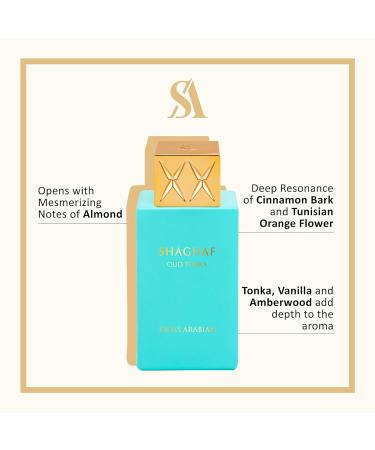 Swiss Arabian Shaghaf Oud Tonka - Vanilla Perfume with Warm Amber Fragrance - Earthy and Woody Allure - Enchanting Fusion of Arabic Perfume - 2.5 oz - Buy Online on SooperMarket.com