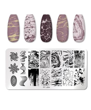PiniceCore Nail Stamping Plates Marble Pattern Nail Art Plate Stencil Tools Stainless Steel Nail Design Stamping Template