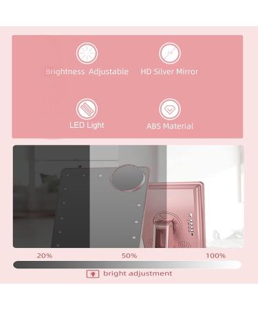 Hansong Vanity Makeup Mirror with Lights Bluetooth 20 LEDs Touch Screen Speaker Rose Gold - Buy Online on SooperMarket.com