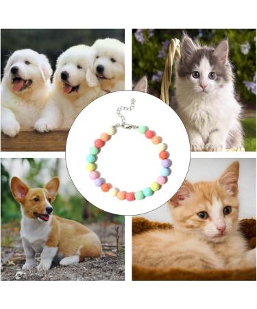 Dog Pearl Necklace Colorful Pet Jewelry Adjustable Pet Collar for Mini Breeds Dogs Cats Puppy Kitten - Buy Online on SooperMarket.com