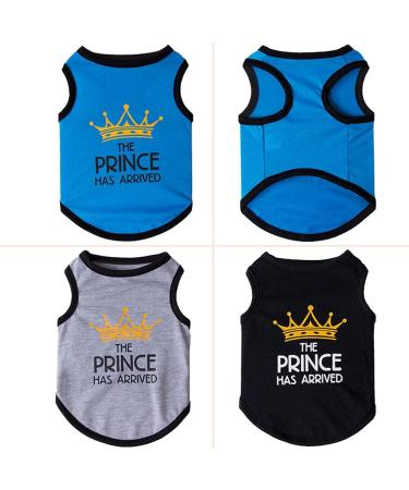 3-Pack Printed Dog Clothing - Princess & Prince T-Shirts for Small to Medium Dogs | Cute Pet Costumes (Blue XL) - Buy Online on SooperMarket.com
