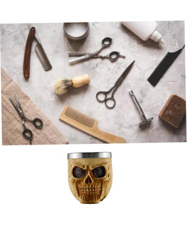 Skull Foam Bowl Stainless Steel Shaving Bowl Foaming Soap Bowl Men's Facial Cleansing Skull Beard Soap Foam Bowl Facial Hair Beard Brush Mug Skull - Buy Online on SooperMarket.com