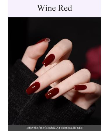 Foyute Semi Cured Gel Nail Strips 20 Pcs Soft Self-Adhesive Gel Nail Polish Wraps Sticker for Salon-Quality Manicure Set Long Lasting Easy to Apply & Remove Nail File & Wooden Stick (Grape purple A) - Buy Online on SooperMarket.com