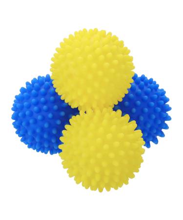 uxcell 4pcs Reusable Laundry Dryer Balls Vinyl Drying Balls for Reduce Wrinkles Static Fabric Softener Reduce Drying Time Save on Energy Blue and Yellow Blue yellow