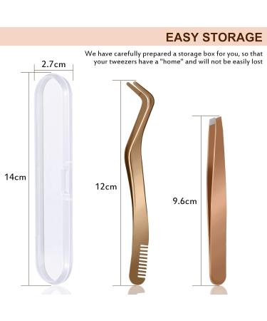 Golden Eyelash Applicator Tool Set - 2pcs Stainless Steel B&Q Lash Applicator for Cluster and False Lashes | Multifunctional Tweezers Included - Buy Online on SooperMarket.com