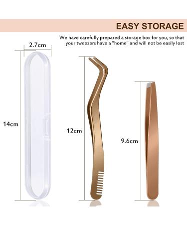 Gold Eyelash Applicator Tool Set for False Lash Clusters - 2 Pcs - Buy Online on SooperMarket.com