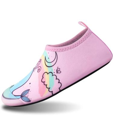 SEEKWAY Kids Water Shoes - Quick Dry Aqua Socks for Boys and Girls | Non-Slip, Perfect for Outdoor Sports, Pool, Swim, Beach | Size 5-6 Toddler | Rainbow Whale Design - Buy Online on SooperMarket.com