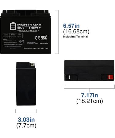 Mighty Max Battery ML18-12 - 12V 18AH SLA VRLA Rechargeable Battery for Booster PAC ES2500 - International Shipping Available - Buy Online on SooperMarket.com