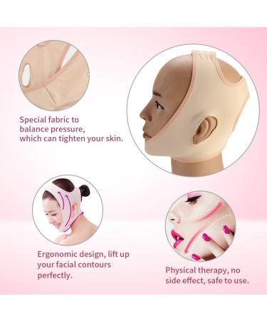 Face Lifting Mask - Natural Cheek Slimmer & Chin Reducer | Anti-Aging V Face Bandage (XL) for Double Chin Reduction - Buy Online on SooperMarket.com