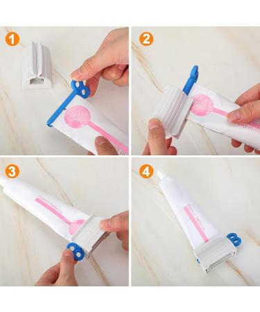 30-Piece Rolling Tube Toothpaste Squeezer Stand - Rotating Dispenser for Bathroom - Blue/Red/Green - Buy Online on SooperMarket.com