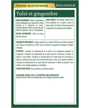 Traditional Medicinals - Organic Tulsi with Ginger Herbal Tea (Pack of 6) - Adaptogen That Helps Increase Energy and Stress Response - 96 Tea Bags Total Tea Tulsi with Ginger 16 Count (Pack of 6) - Buy Online on SooperMarket.com