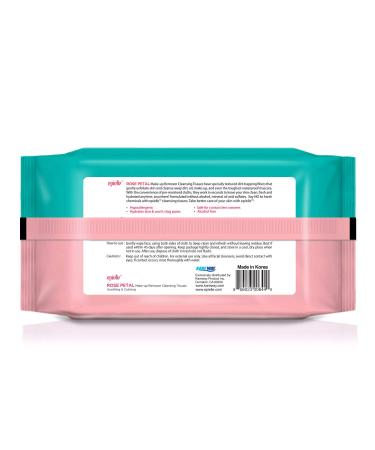 Epielle Rose Petal Makeup Remover Cleansing Tissues - 60 Pre-Moistened Tissues - Hypoallergenic, Soothing, No Mineral Oil, Alcohol, Sulfate - 4pk - Buy Online on SooperMarket.com