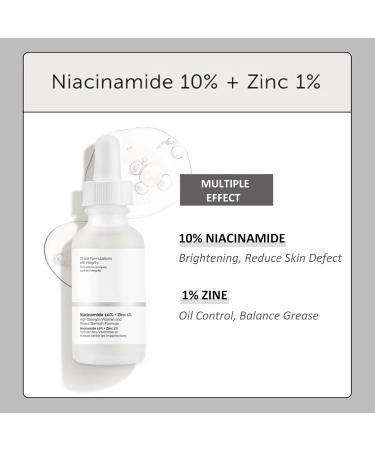 Niacinamide Serum 10% Niacinamide + 1% Zinc Skincare Serum Tackles Blemish Serum High-Strength Vitamin Minimize Pore Appearance Control Excess Oil and Redness Glowing Skin Hydrating Serum(30 ml) - Buy Online on SooperMarket.com