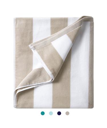 LULUHOME Plush Oversized Beach Towel - Fluffy Cotton Thick 36 x 70 Inch Chiffon Striped Pool Towels, Large Summer Cabana Swimming Towel for Adults